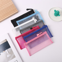 Vente en gros 2022 sac à fermeture éclair transparent maille nylon sac à crayons pas cher stylo sacs d'école étui à crayons