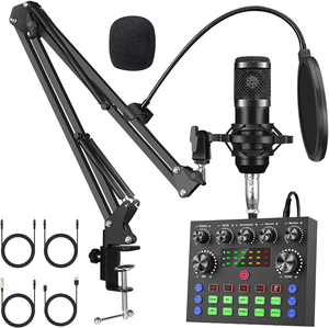 Studio <b>Microphone</b> Kits With Sound Card Professional Studio Condenser Dual <b>Microphone</b> for Cell Phone Computer - Product Image 1