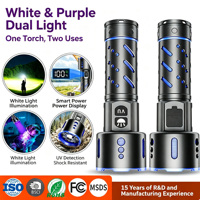 Senter Aluminium Alloy Putih XTE 365 UV Light, Dapat Diisi Ulang, Tahan Air, untuk Kegiatan Luar Ruangan, Deteksi Urine Hewan Peliharaan, dan Deteksi Mata Uang