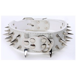 <b>Pink</b> Leopard Print PU <b>Dog</b> Collar with Metal Spikes and Rivets Punk Style Buckle Closure All Seasons Pet Accessory - Product Image 4