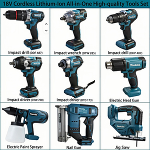 <span class=keywords><strong>Set</strong></span> di Utensili Elettrici Makita 18V Senza Fili Tutto-in-Uno con Batterie, Caricabatterie, Avvitatore a Impulsi e Trapano Brushless - Product Image 3