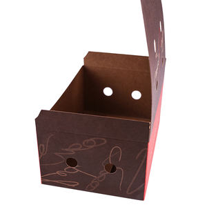 Boîte à emporter en kraft 8 pouces, impression intégrale noire |   Trous d'aération |   Revêtement PE |   Logo personnalisé - Product Image 5