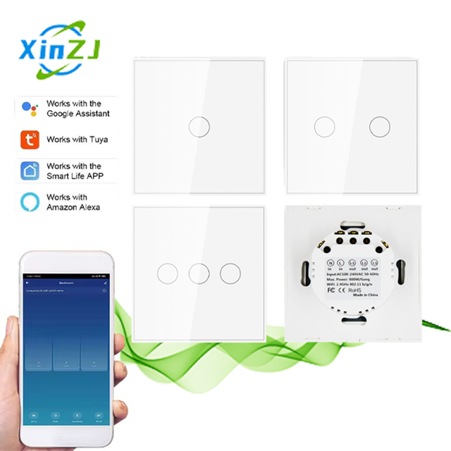 XZJ Interruptor Inteligente Automation System Panel Touch Wifi Remote Control Light Wall Switches Electrical Smart Home Product
