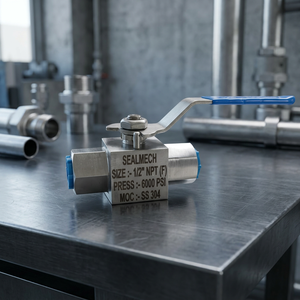 วาล์วบอลสแตนเลส เกลียวใน NPT 6000 PSI ควบคุมการไหลด้วยคันโยกแบบแมนนวล สำหรับงานอุตสาหกรรม จัดหาแบบ OEM - Product Image 1
