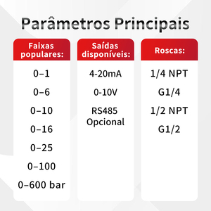 Transductor 4-20 mA, 0 a 6 bar, 10 bar, Sensor Kpa IoT, 0-10 bar, HVAC, para Nivel 0.5 a 4.5 V, 0-600 bar, 0-5 V, 0-10 V - Product Image 2