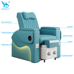 เก้าอี้นวดเท้าไฟฟ้าอเนกประสงค์ SONKLY หุ้มหนังสังเคราะห์ พร้อมที่วางเท้าไม้ สำหรับสปาเท้า <span class=keywords><strong>ร้าน</strong></span>เสริมสวย - Product Image 5