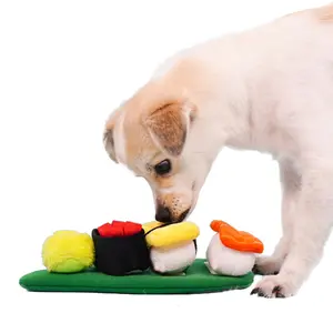 Kore sevimli tibet gıda koklama ses oyuncak seti köpek suşi peluş gıda Pet oyuncak