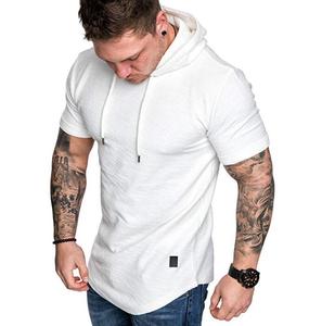 Nuova t-shirt Casual da <span class=keywords><strong>uomo</strong></span> a <span class=keywords><strong>maniche</strong></span> <span class=keywords><strong>corte</strong></span> da <span class=keywords><strong>uomo</strong></span> <span class=keywords><strong>felpa</strong></span> con cappuccio sportiva a <span class=keywords><strong>maniche</strong></span> <span class=keywords><strong>corte</strong></span> da palestra - Product Image 6