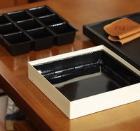 Boîte de transport jetable en bois pour gâteau roulé suisse, boîte à sushi, présentoir à fruits, conteneur de stockage alimentaire, boîte à sandwichs et gâteaux avec couvercles transparents