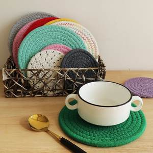 Salvamanteles redondo de algodón de estilo nórdico, aislante del calor, para sala de estar, dormitorio, comedor - Product Image 5