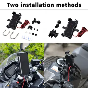Kabelloses Aufladen Telefon Motorradständer Schiebeschloss Motorrad-Halterung mit Usb-Ladegerät