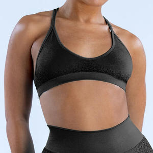 Soutien-gorge de yoga sans couture AliExpress pour femme, col rond, haute élasticité, pour fitness et sport, jaune - Product Image 3