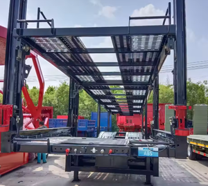 Semi-remorque porte-voitures robuste pour SUV, à double pont, avec levage hydraulique, pour transport de véhicules lourds, benne basculante ou plateau surbaissé - Product Image 3