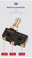 Micro-interrupteur à levier articulé long et droit 3 broches TM-1307, bouton-poussoir momentané ON-OFF pour Arduino, mini-interrupteur métallique SPDT à usage industriel