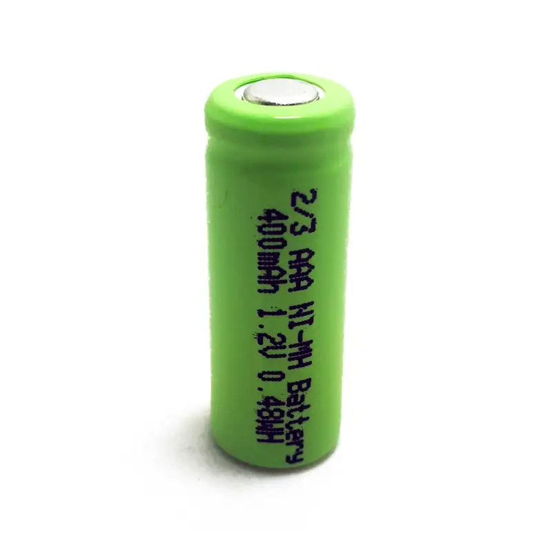 हाइड्राइड बैटरी 400mah रिचार्जेबल बैटरी ni-mh/nimh निकल धातु 1.2v 2/3aaaaa reचार्जेबल सिक्का सेल बैटरी 0.2c