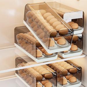 Boîte de rangement pour œufs avec couvercle rabattable, capacité de 18 œufs, organisateur de réfrigérateur, couleur unie blanche - Product Image 4