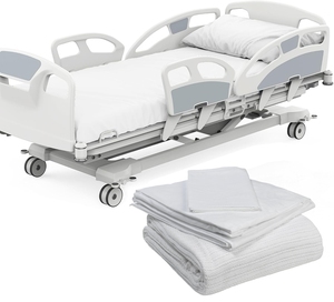 4 cái giường bệnh viện Giường-nhiệt độ cao mềm 100% cotton 180tc tấm phẳng-Vỏ gối-Tấm được trang bị-Chăn - Product Image 1