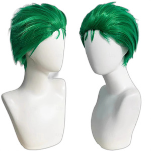Pièce unique européenne et américaine: chasseur de pirates, coiffure aux algues vertes, Zoro, <span class=keywords><strong>Joker</strong></span>, cheveux courts retournés, perruque Cosplay - Product Image 3