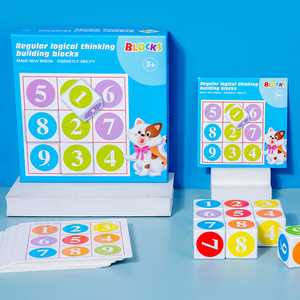 Iluminación pensamiento lógico madera 3D bloques <span class=keywords><strong>de</strong></span> construcción forma a juego Color ejercicio cognitivo cubo matemáticas número aprendizaje juguete - Product Image 6