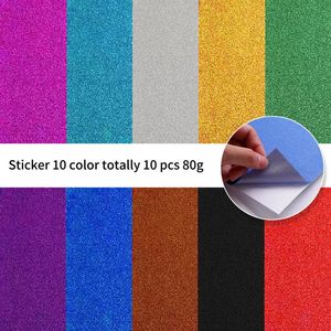 Papier cartonné A4 doré pailleté, poudre dorée brillante, papier doré à paillettes, papier avec colle au dos, pour activités manuelles de maternelle et créations DIY - Product Image 5