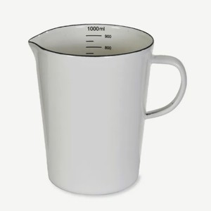 Oem bán buôn bên trong văn bản các biện pháp men đo Mug enamelware kim loại cốc nước với màu đen rim - Product Image 1