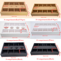 Boîte de service en papier kraft pour pâtisseries et desserts, avec séparateurs, idéale pour pique-niques et réceptions