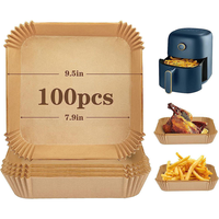 Livraison Mondiale : Ensemble Friteuse à Air Chaud 220°C, avec Doublures en Papier de Cuisson Écologiques, Résistantes à l'Huile, Sûres pour les Aliments et Imperméables, et Outils Résistants au Four