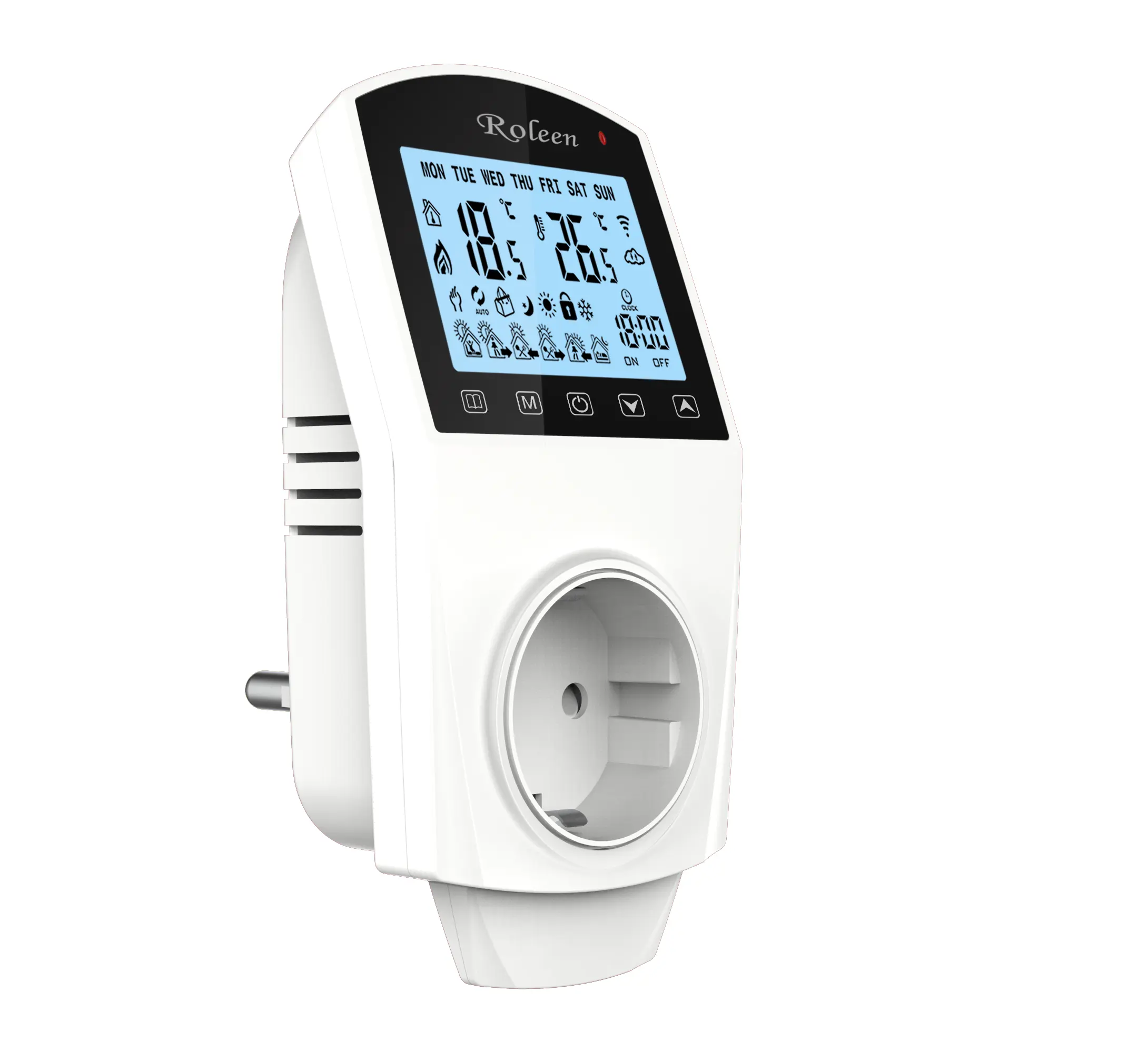 LCD-Anzeige 16A 220V Digitaler Raum thermostat Einstecken Thermostat EU-Buchse für elektrisches Fußboden heizungs system