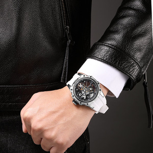 Orologio Meccanico Automatico di Lusso Megir 2243G <span class=keywords><strong>da</strong></span> <span class=keywords><strong>Uomo</strong></span>, Marca Top, Cinturino in Silicone, Quadrante <span class=keywords><strong>da</strong></span> 43mm, Luminoso e Impermeabile - Product Image 2