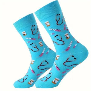 Chaussettes habillées amusantes pour hommes Anime Crew Chaussettes en coton tricoté avec motifs d'infirmière et de <span class=keywords><strong>docteur</strong></span> - Product Image 6