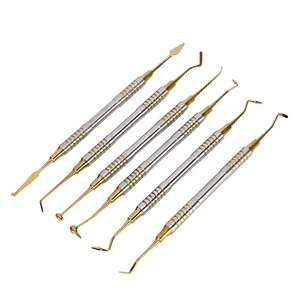 Kit de 6 Espátulas Dentales Manuales con Cabezas Recubiertas de Titanio para Aplicación de Resina, Relleno Dental Profesional de Composite - Product Image 1