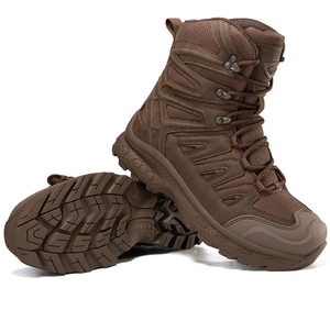 DFB926 Men Dark Brown High Tactical <b>Hiking</b> <b>Boots</b> Reinforced Toe Non Slip Rugged Outsole Outdoor Trekking Combat <b>Boots</b> Breathable - Product Image 3