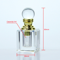 Flacon de parfum vide en cristal K9 carré miniature de 1 ml, transparent, pour échantillon de parfum, emballage cadeau, vente en gros