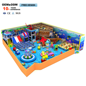 Parque Infantil Interior con Temática Oceánica para Niños, Equipos de Juego Suave y Juegos Interactivos con Toboganes de Plástico - Product Image 1