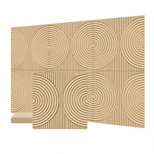 Paneles Acústicos Autoadhesivos Modernos y Ecológicos, 6 Piezas de 60x60cm, Diseño Decorativo con Textura de Madera, Alta Reducción de Ruido, Diseño 3D - Product Image 3