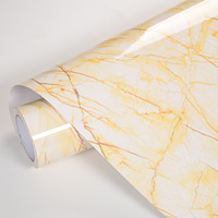 Papel Tapiz Decorativo Autoadhesivo de Vinilo PVC con Textura de Mármol, Rollo de Adhesivos para Pared