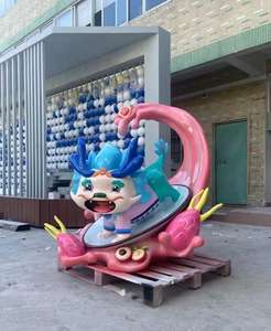 Sculpture d'artiste en plastique renforcé de fibres de verre (FRP) pour l'intérieur, figurine de dessin animé, béret <span class=keywords><strong>rouge</strong></span>, palette, pinceau, statue pour l'espace public, devanture de magasin - Product Image 3