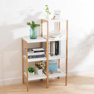 Vrijstaande bamboe drielaagse multifunctionele opbergplanken plantenstandaard rekken traditioneel design voor badkamer en woonkamer - Product Image 2