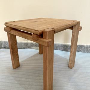 Mesa de Restaurante Cuadrada de Madera de Roble Vintage con Cuatro Patas, Mesas Auxiliares de Madera - Product Image 3