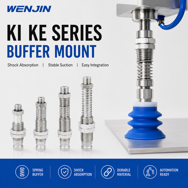 Wenjin Industrial Vacuum Suction Cup Mount with Spring Buffer for Robot Arm EOAT Vacuum Material Handling Systems