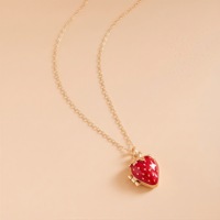 Openbare klassieke messing hangerketting met zirkoon en oliedruppel design schakelketting aardbei appel peer fruit 18k