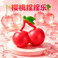 Nouveau jouet anti-stress transfrontalier en forme de cerise, mignon et réaliste, de grande taille, à rebond rapide, à haute valeur esthétique