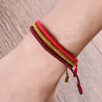 Bracelet en corde tressée à la main, bijou ethnique rouge, bracelet de naissance signe du zodiaque