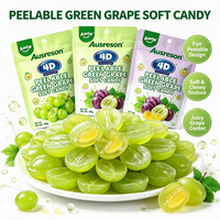 Bonbons mous pelables saveur raisin vert Halal de haute qualité SPL OEM, saveur fruitée naturelle, bonbons mous pelables saveur raisin vert en vrac