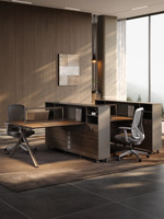 Ensemble de bureau et chaise modulaires modernes minimalistes en MDF pour quatre personnes avec étagère de rangement pour immeuble de bureaux