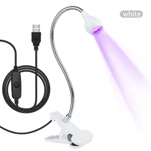Misscheering 5W Mini Nail UV Adhesive Curing Lamp Purple Light with Clip and Switch USB Lamp Multi purpose One Lamp