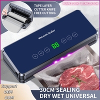 Scelleuse sous vide de cuisine entièrement automatique avec tuyau d'aspiration externe, stockage de rouleaux intégré et coupe-rouleaux, modes sec et humide