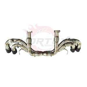 Système d'échappement Catback OEM en acier inoxydable Vortex avec soupapes pour Corvette C8 Stingray 6.2L avec système de croisement central en X et embouts quadruples foncés - Product Image 2