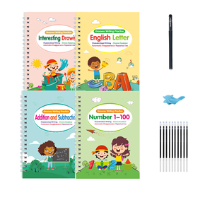 สมุดฝึกเขียนภาษาอังกฤษ แบบฝึกหัดตัวอักษรและตัวเลข สำหรับเด็กอายุ 3-5 ปี ฝึกการควบคุมปากกา ปริศนาเสริมพัฒนาการ ฝึกทักษะการเรียนรู้เบื้องต้น - Product Image 1