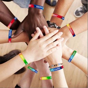 Bracelet en silicone personnalisé pour fête d'anniversaire, créez votre propre bracelet avec des informations ou un logo, bracelet personnalisé - Product Image 3